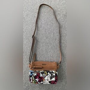 Rosetti Tan Crossbody Bag with Adjustable Strap and Textured Finish